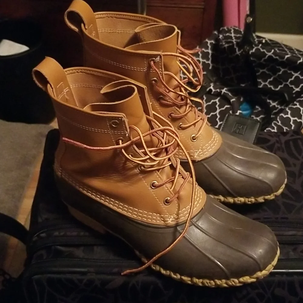L.L. Bean 8" Duck Boots Brown Tan 10M Mens - Picture 2 of 8